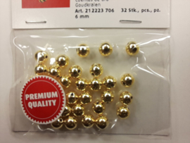 2223 706 - 32 stuks wax parels van 6mm. - goud - premium kwaliteit