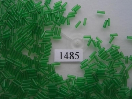 1485- 6mm glazen stiftjes transparant groen 15gr