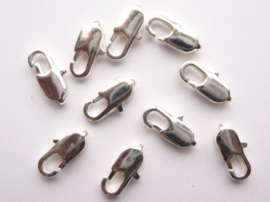 ch. 0.97 - 12.5mm luxe karabijner slotjes zilverkleur 10 stuks