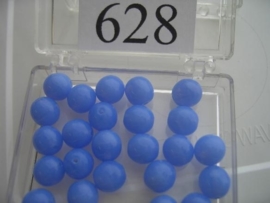 20 stuks 628 Ronde glaskraal 8 mm. midden blauw