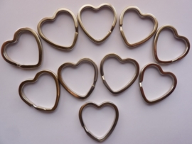 CH.564/10- 10 stuks sleutelringen hartvorm - stevige zware kwaliteit
