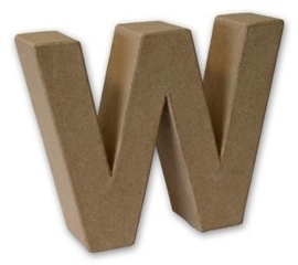 1929 3123- stevige decoratie letter van papier mache - 3D letter W