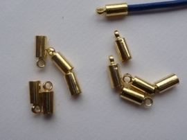 CN.038.10- 10 stuks veterklemmen/koordkapjes van 10mm goudkleur