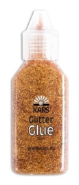 OPRUIMING -1768 0012- flesje kars glitterlijm licht bruin 20ML.