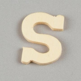 006887/1384- 2cm houten letter S