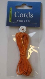 000TH12283/8313- 5 meter waxcord van 1mm dik oranje