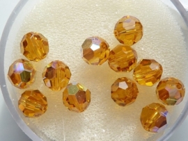 109206/1210- 12 x swarovski kristal kralen rond 6mm topaz AB