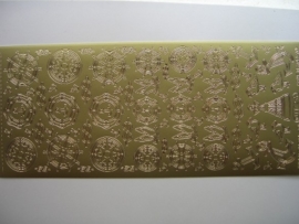 st713- sticker maritieme afbeeldingen goud 10x20cm
