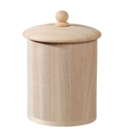 KN8735 696- 6 stuks houten voorraadpotten 8.8x8.5cm