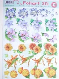 kn/452- A4 knipvel AANBIEDING foli art no.586 bloemen
