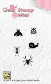 CE130510/3204- Nellie's Choice mini clear stamps insecten 27x41mm