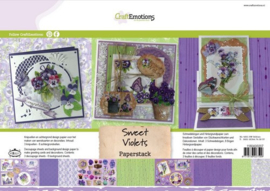 CE118040/0207- 11 vellen Craft Emotions paper stack sweet violets A4