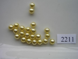 2211- 20 x glasparels 6mm geel