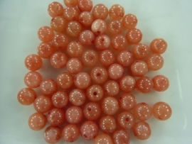 3944- ca. 60 stuks naturel Jade mineraal kralen van 6mm licht koraalrood - SUPERLAGE PRIJS!