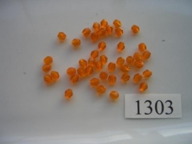 40 stuks tsjechische kristal facet geslepen glaskralen oranje 4mm 1303