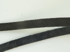 3 meter echt leren platte veter zwart van 8mm breed - AA kwaliteit - SUPERLAGE PRIJS!