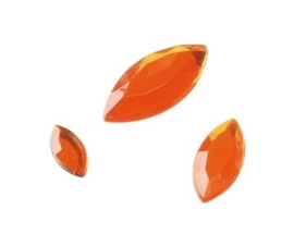 2282 524- 120 x kunststof strass stenen assortiment spitsovaal 10/15/20mm lang oranje