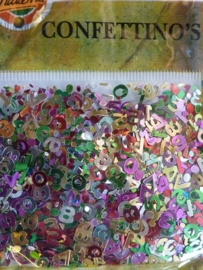 003036- confettino`s - zeer groot aantal cijfers van 7mm hoog in diverse kleuren