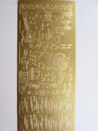 ST.1133- muziekinstrumenten goud 10x20cm