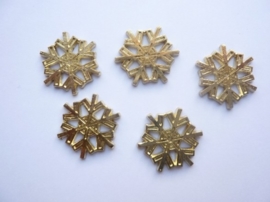 0005220.5- 5 stuks metalen charms ijskristal van ca.2.5cm goudkleur OPRUIMING