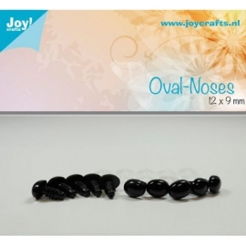 Joy6300/0632- 10 stuks ovale neuzen 12x9mm zwart