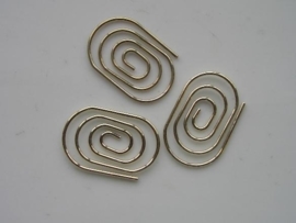 metalen tussenstuk clip ovaal 30x20 mm. goud