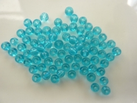415- ca. 75 stuks ronde glaskralen van 4mm transparant lichtblauw - SUPERLAGE PRIJS!