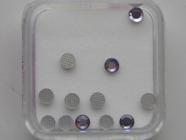 574- 12 x glazen kristalsteentjes plat 3.1mm lavender OPRUIMING