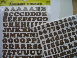 5554- K&Co 2 x A4 formaat stickervellen met letters bruine takken