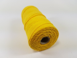 CE890030/1604- 110 mtr katoen macramé touw spoel 1.5mm 100grs - geel