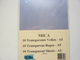 10 x mica transparante sheets A5