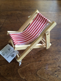 RA86-003-18- decoratie mini strandstoel rood/wit