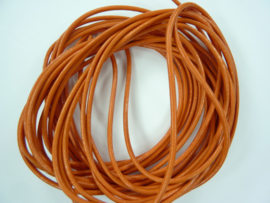 5 meter echt leren veter oranje van 2mm dik - AA+ kwaliteit - SUPERLAGE PRIJS!