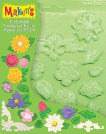 CE117918/9005- Makin`s clay push molds bloemen 17.5x14cm