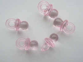 8005 311- 5 stuks decoratie babygirl speentjes van 2cm roze