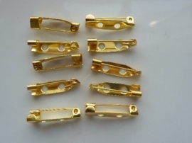 18mm - 10 stuks brochespeldjes goudkleur