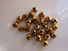 1314- 20 stuks electroplated glaskralen 8x6mm hoogglans goud/brons - SUPERLAGE PRIJS!
