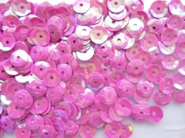 118372/480- 10gram facon pailletten van 8mm in parelmoer fuchsia (grote hoeveelheid!)