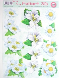 kn/457- A4 knipvel AANBIEDING foli art no.619 bloemen
