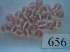 20 stuks 656 Ronde glaskraal 8mm licht roze