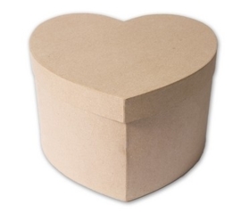 1929 2951- eco shape stevige decoratie hartvormige doos van papier mache 26x27x17cm
