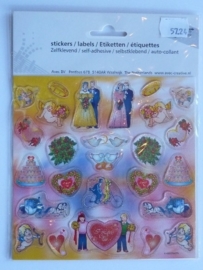 5724- glitter stickervel 15x15cm trouwen OPRUIMING