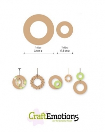 CE812301/0012- Craft Emotions MDF ringen - 2 stuks van 17.5-32cm