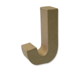 1929 3110- stevige decoratie letter van papier mache - 3D letter J