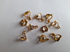 CH.138-G - 10 stuks steenkapjes hexagon 6 hoek goud kleur
