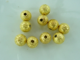 CH.225.G- 10 stuks metalen stardust kralen 7mm goud