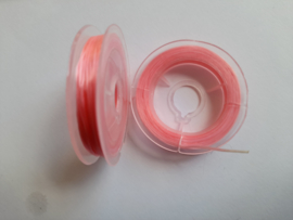 elastisch nylondraad 0.8mm rose  5 meter - AANBIEDING EXTRA LAGE PRIJS!