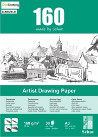 CE114981/1533- 30 vel Schut artist drawing paper 160grams A3 tekenpapier