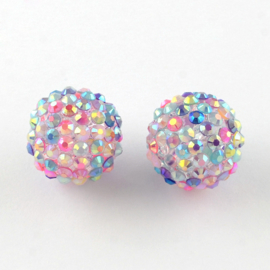 3975- 10 stuks strassballen van 12mm pastel regenboog AB