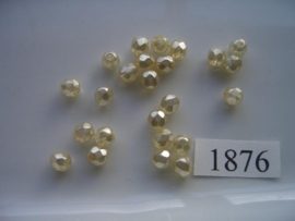 20 stuks tsjechische kristal facet geslepen glaskralen geel/creme parelmoer 6mm  1876